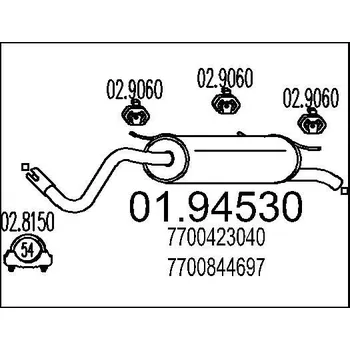 Výfukový systém Zadní tlumič výfuku MTS 01.94530