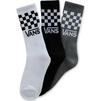Pánská móda ponožky dětské VANS DROP V CLASSIC CHECK CREW SOCK, WHITE/BLACK/HEATHERGREY - 27-31