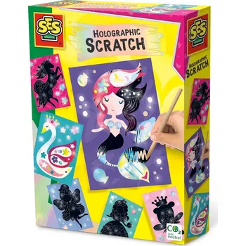 Výuková hračka SES Holografické vyškrabávací obrázky - víly