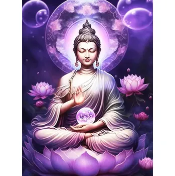 Diamantové malování Diamantové malování/Homfun - Budha ve fialovém