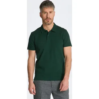 Pánská košile POLOKOŠILE GANT WAFFLE TEXTURE SS-PIQUE TARTAN GREEN