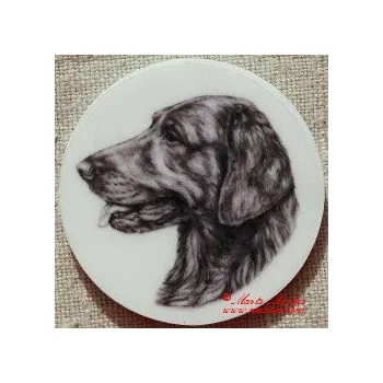 Flat coated retrívr magnet nebo placka - Špendlík brožový