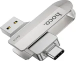 Flash disk 64 GB HOCO 2v1 pro Apple iPad Pro a MacBook - USB-C / USB-A připojení - kovový - stříbrný