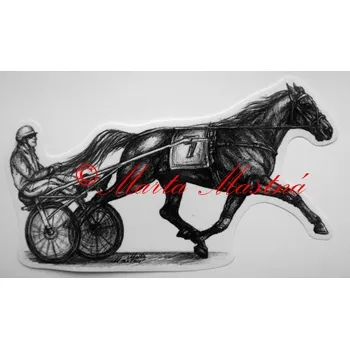 Samolepka kůň klusák, koně c499 - Malá - přibližně jako pohlednice