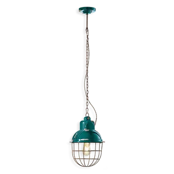 Ferroluce Závěsné vintage svítidlo INDUSTRIAL, v. 40 cm, 1xE27 Barva: Olivová zelená