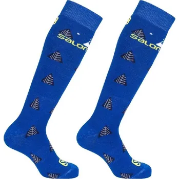 Pánská móda ponožky Salomon Team JR 2pack blue/sulphur Velikost: XS