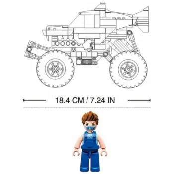 Stavebnice Sluban Sluban Power Bricks Natahovací Off-road Modrý Žralok