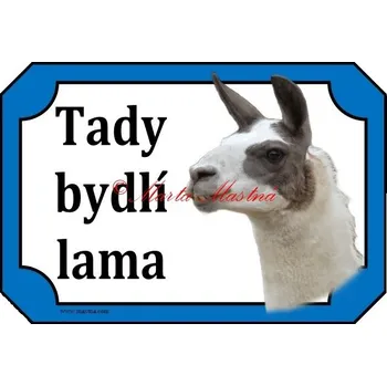 Cedulka lama krotká - Bez samolepicí vrstvy