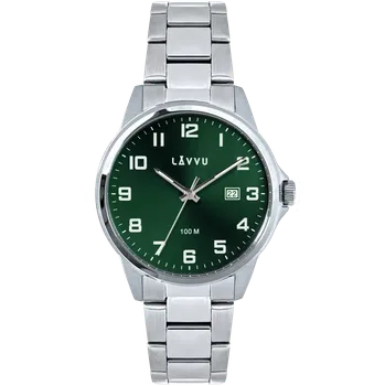 Hodinky LAVVU Stylové náramkové pánské hodinky HAMRE Green 100M LWM0282 (Spolehlivé hodinky LAVVU z nerezové oceli)