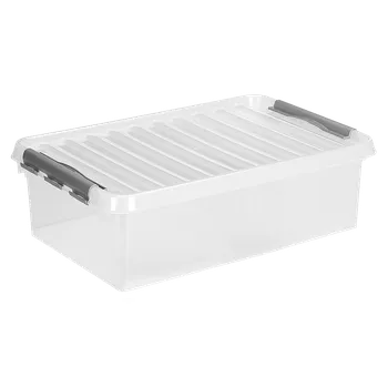 Úložný box Box s víkem Q-Line, 60 × 40 × 18 cm, 32 l, transparentní 79600609