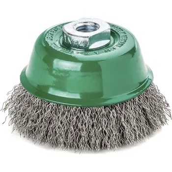 Drátěný kartáč Lessmann 424367 | Hrncový kartáč, zvlněný drát 80 mm / 0,30 nerezový drát zvlněný