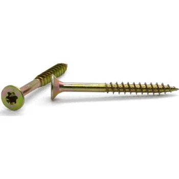 Vrut Vrut univerzální 5x60 žlutý zinek, zápustná hlava, TORX, částečný závit