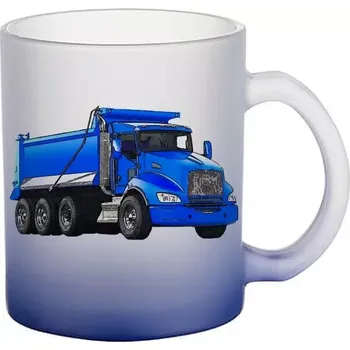 Kenworth T440 skleněný hrnek nákladní auto (hrneček s tahačem matné sklo TRUCK)