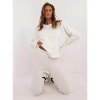 Dámská tepláková souprava s žebrovanými legínami ecru