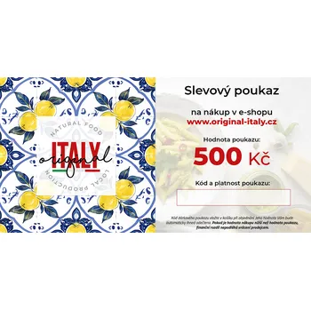 Dárkový potravinový koš Dárkový poukaz ORIGINAL-ITALY.CZ v hodnotě 500,-