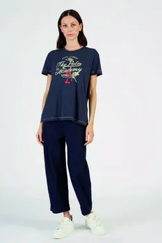 Dámské kalhoty KALHOTY LA MARTINA WOMAN TROUSERS COTTON TWILL ENSIGN BLUE