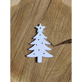 Vánoční dekorace Dřevěný stromeček s hvězdou k nalepení