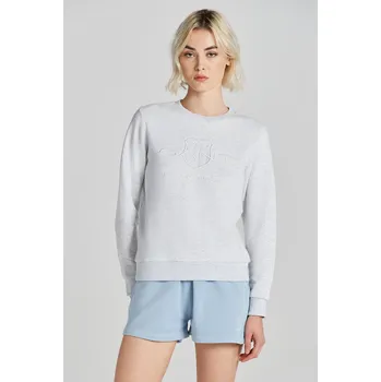 Dámská mikina MIKINA GANT REG TONAL SHIELD C-NECK SWEAT PALE GREY MELANGE