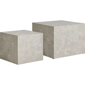 Konferenční stolek House Nordic Set 2 stolků PRAGUE šedý mramor 2102063