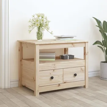 Konferenční stolek vidaXL Konferenční stolek 71 x 49 x 55 cm masivní borové dřevo [820939] Barva: Přírodní