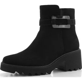 Dámské kozačky Ara semišový kotník na hrubé podešvi Paris-Sport Schwarz 12-21531-11 - 42 | P689435