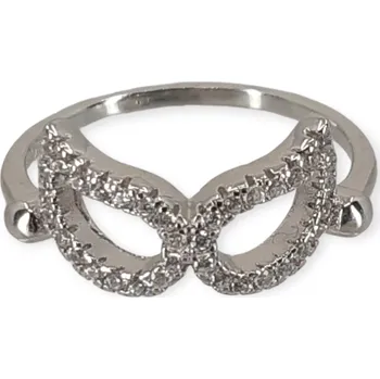 Prsten Stříbrný prsten Andělská křídla – čiré zirkony, symbol elegance, Ag 925/1000 Velikost prstenu: 54/17,2