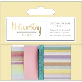 Lepicí páska WEST DESIGN PRODUCTS LIMITED Samolepicí papírová washi páska sada - pastelová - Pastel Hues (4ks)