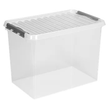 Úložný box Box s víkem Q-Line, 60 × 40 × 42 cm, 72 l, transparentní 83600609