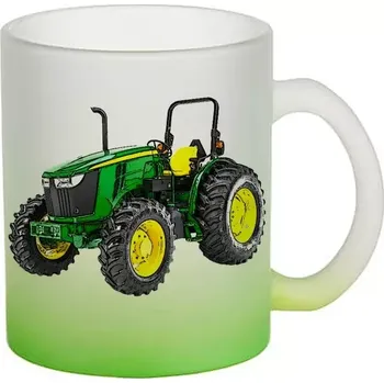 John Deere 5075M skleněný hrnek traktor (hrneček s traktorem matné sklo )