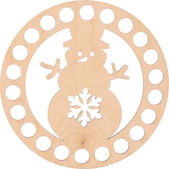 Vánoční dekorace Dřevěné víko na košík - sněhuláček Zvolte variantu: 16 cm