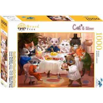 Puzzle Brain Tree Puzzle Kočičí večeře 1000 dílků