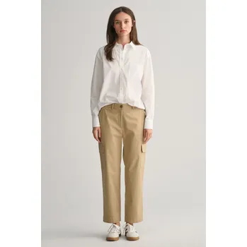 Dámské kalhoty KALHOTY GANT SLIM CHINO CARGO PANTS DARK KHAKI