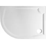 RIVA sprchová vanička z litého mramoru, čtvrtkruh 100x80cm, pravá, bílá