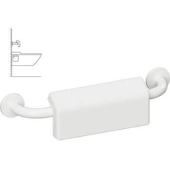 Madlo do koupelny Madlo invalidní s opěrkou Bemeta Help k WC 500 mm bílá s krytkou