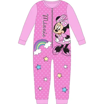 Dívčí pyžamo E plus M Dívčí overal Minnie s duhou růžový