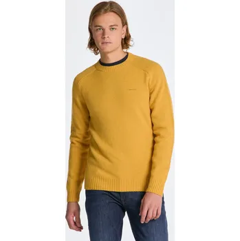 Pánský svetr SVETR GANT SADDLE SHOULDER WOOL C-NECK CITRUS YELLOW