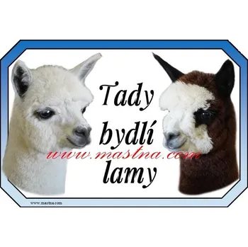 Cedulka lama alpaka - Bez samolepicí vrstvy