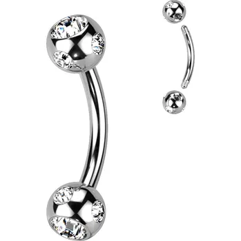 Piercing Šperky4U Piercing do obočí - kulička s kamínky - OB01093-C