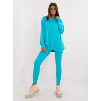 Dámská souprava s mikinou nadměrné velikosti tyrkysová
