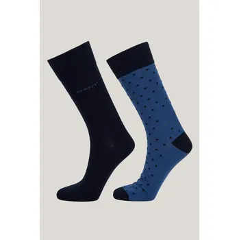 Pánské oblečení PONOŽKY GANT DOT AND SOLID SOCKS 2-PACK VINTAGE BLUE