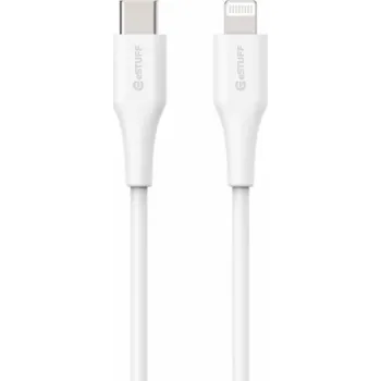 Datový kabel eSTUFF INFINITE Super Soft USB-C to Lightning Cable to Cable MFI 1m, 100% recyklovaný, bílá