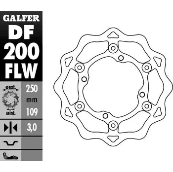 Brzda pro motocykl GALFER brzdový kotouč plovoucí KAWASAKI KXF 250/450 06-, KLX 450 07- (GALFER brzdový kotouč plovoucí KAWASAKI KXF 250/450 06-, KLX 450 07-)
