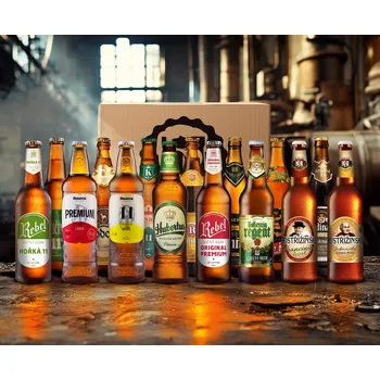 Pivo Domácí pivotéka Dárkový ochutnávkový balík 15 skvělých ležáků 11°-12° 15 x 0,5 l (set)