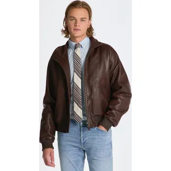Pánská casual bunda BUNDA GANT RELAXED LEATHER BOMBER JACKET DARK MAHOGANY