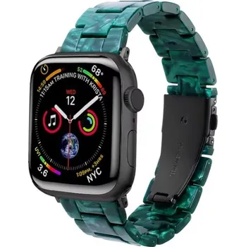 Ostatní příslušenství k chytrým hodinkám eses Řemínek z epoxidové pryskyřice - Vzorovaný tmavě zelený, 42mm, 44mm, 45mm, 49mm