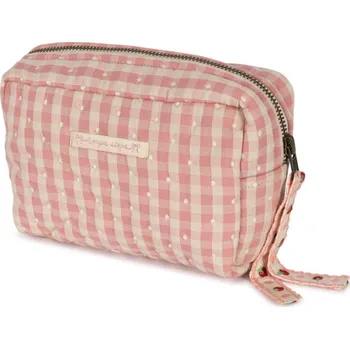 Kosmetická taška KONGES SLOJD Malá toaletní taška Seersucker - POWDER PINK CHECK