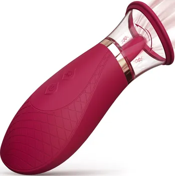 Vibrátor SuperLove Clitoral Sucking & Licking Tongue Vibrator Red