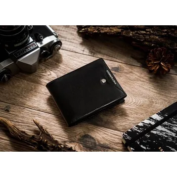 Peněženka Peterson Pánská kožená peněženka Bennel černá One size