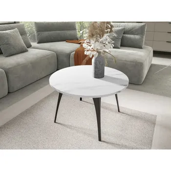 Konferenční stolek MIRJAN Liztuko 75x45 cm Černá/Bílý mramor