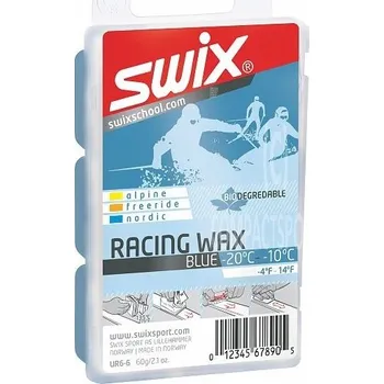 Lyžařský vosk vosk SWIX UR6-6 BIO 60g modrý Racing Wax -20/-10°C
